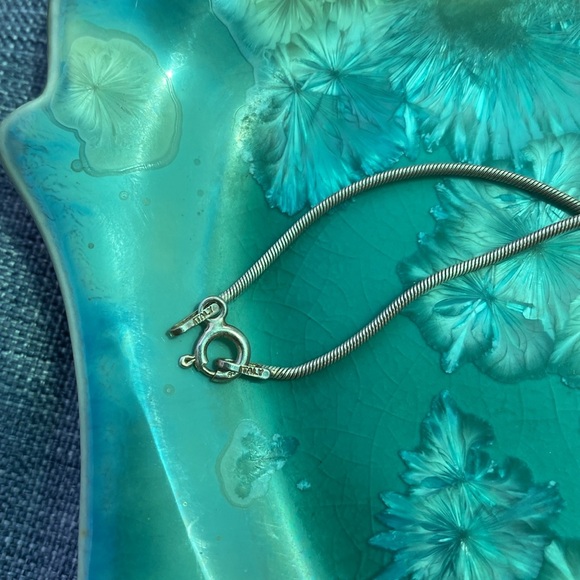 Sterling Silver Necklace and Opal Teardrop Pendant - Picture 7 of 17